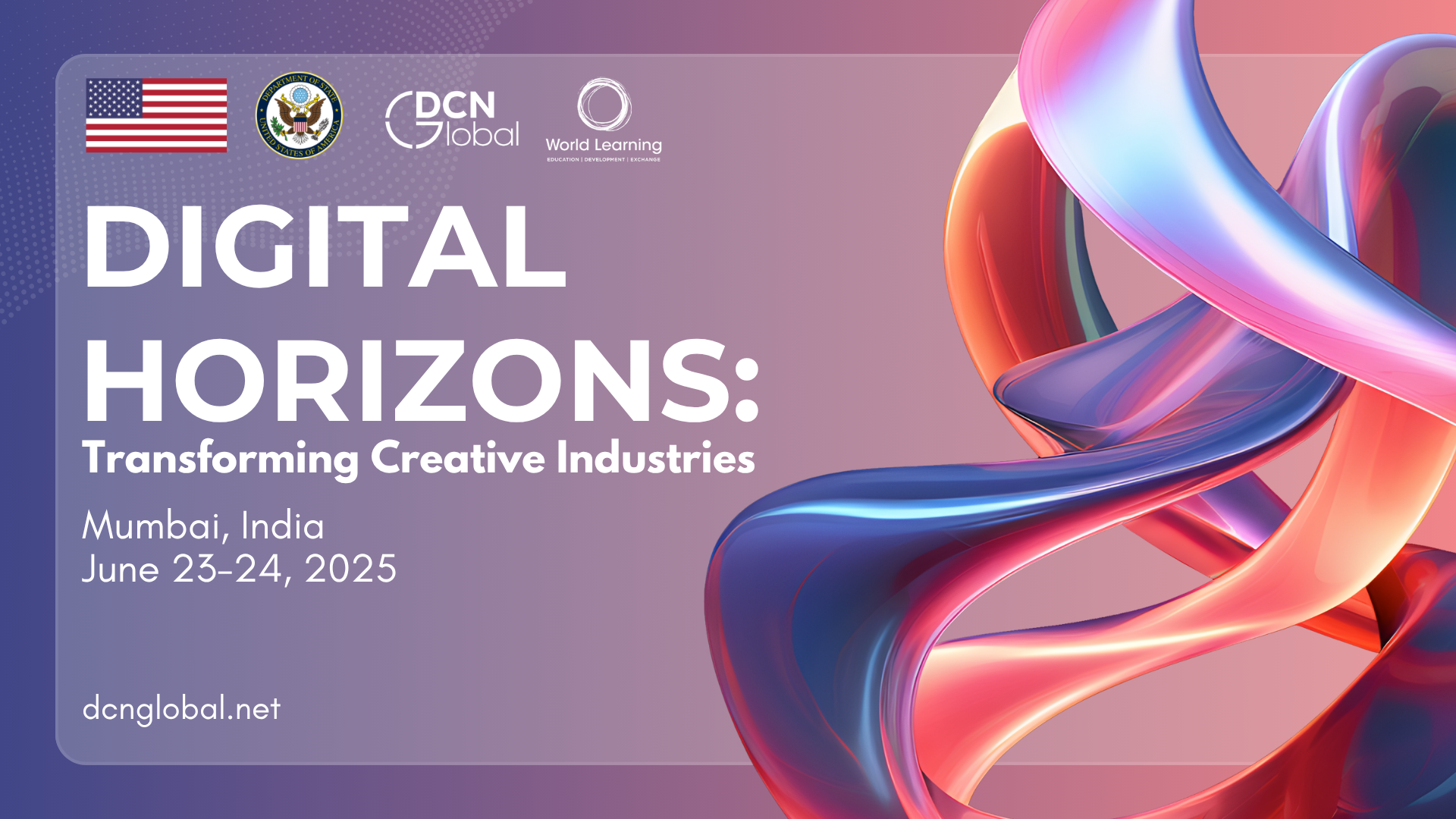 Digital Horizons: Transforming Creative Industries forum poster, Mumbai, June 23–24, 2025
