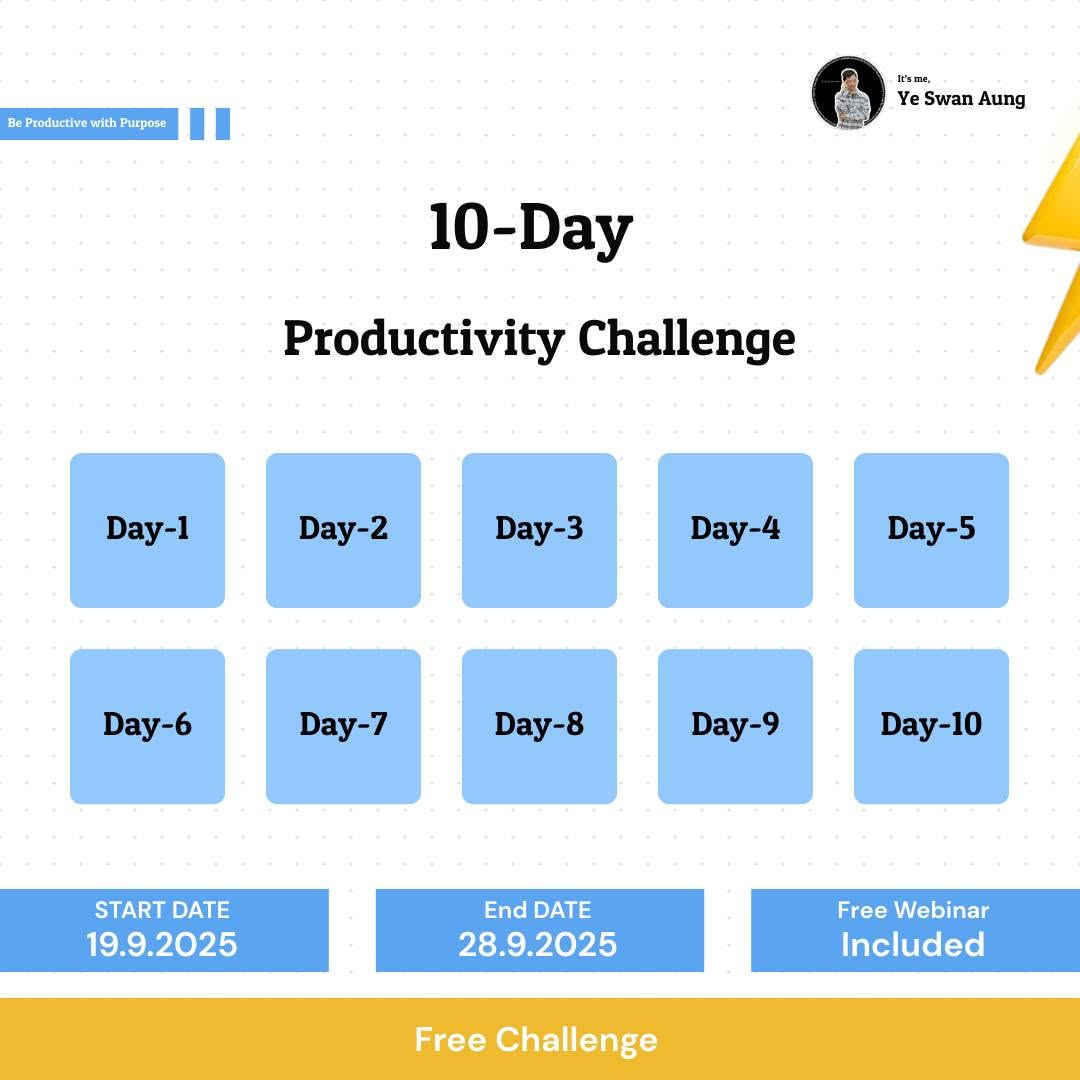 Original 10-Day Productivity Challenge poster